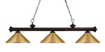 Billiard Z-Lite 200-3BRZ-MSG Bronze Riviera 3 Light Billiard Z-Lite