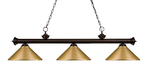 Billiard Z-Lite 200-3BRZ-MSG Bronze Riviera 3 Light Billiard Z-Lite