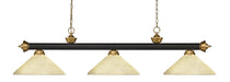 Billiard Z-Lite 200-3BRZ+SG-AGM14 Bronze + Satin Gold Riviera 3 Light Billiard Z-Lite