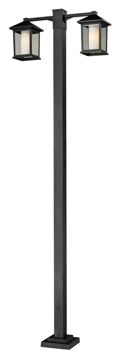 Outdoor Post Mounted Fixture Z-Lite 523-2-536P-BK Black Mesa 2 Light Outdoor Post Mounted Fixture Z-Lite