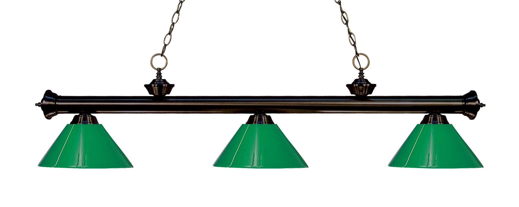 Billiard Z-Lite 200-3BRZ-PGR Bronze Riviera 3 Light Billiard Z-Lite