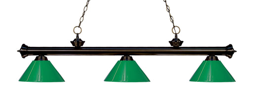 Billiard Z-Lite 200-3BRZ-PGR Bronze Riviera 3 Light Billiard Z-Lite