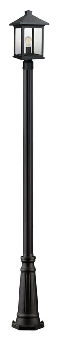 Outdoor Post Mounted Fixture Z-Lite 531PHBR-519P-BK Black Portland 1 Light Outdoor Post Mounted Fixture Z-Lite