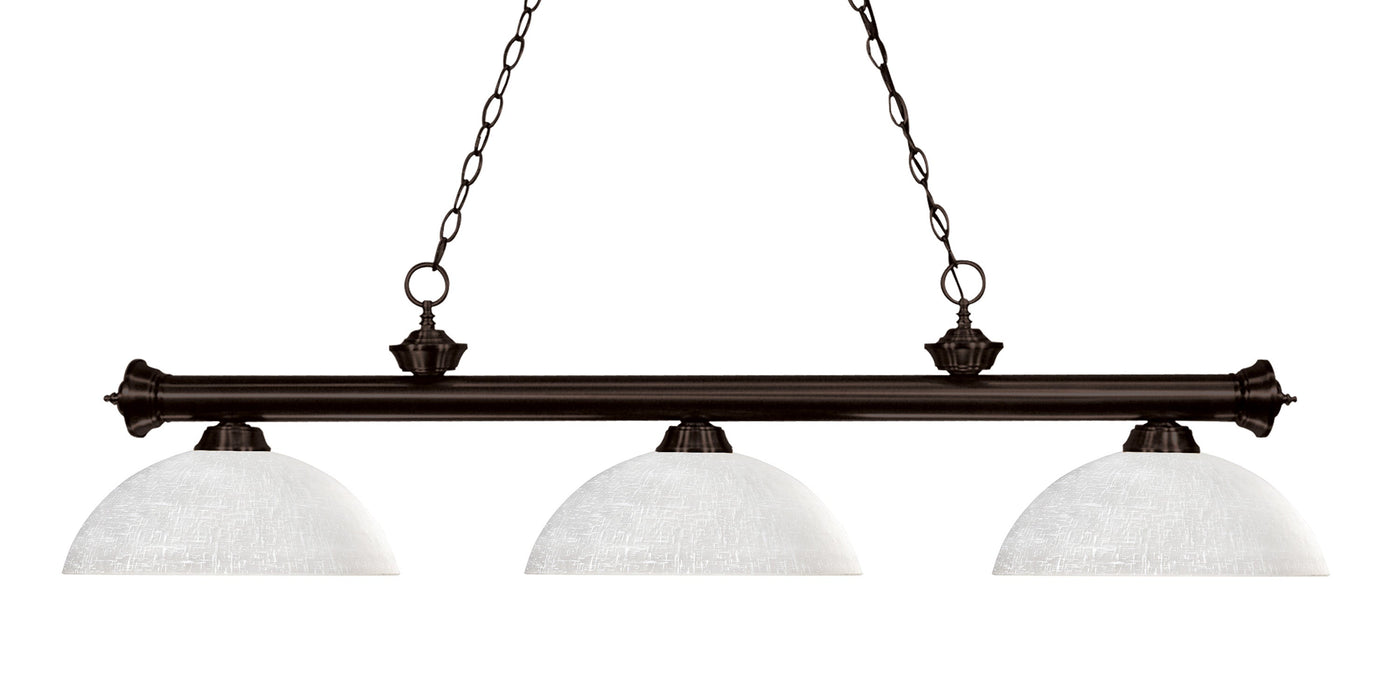 Billiard Z-Lite 200-3BRZ-DWL14 Bronze Riviera 3 Light Billiard Z-Lite