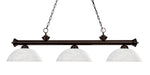 Billiard Z-Lite 200-3BRZ-DWL14 Bronze Riviera 3 Light Billiard Z-Lite