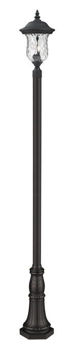 Outdoor Post Mounted Fixture Z-Lite 533PHB-518P-BK Black Armstrong 3 Light Outdoor Post Mounted Fixture Z-Lite