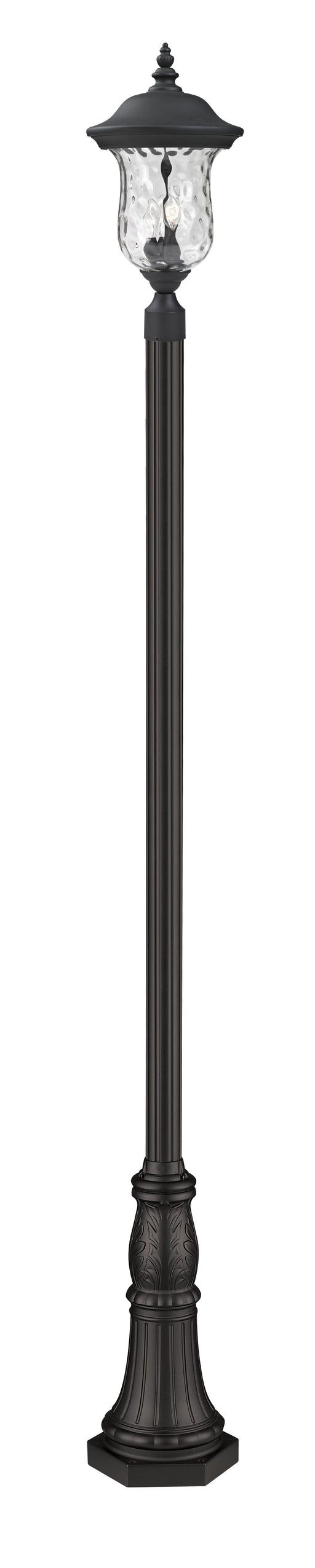 Outdoor Post Mounted Fixture Z-Lite 533PHB-518P-BK Black Armstrong 3 Light Outdoor Post Mounted Fixture Z-Lite