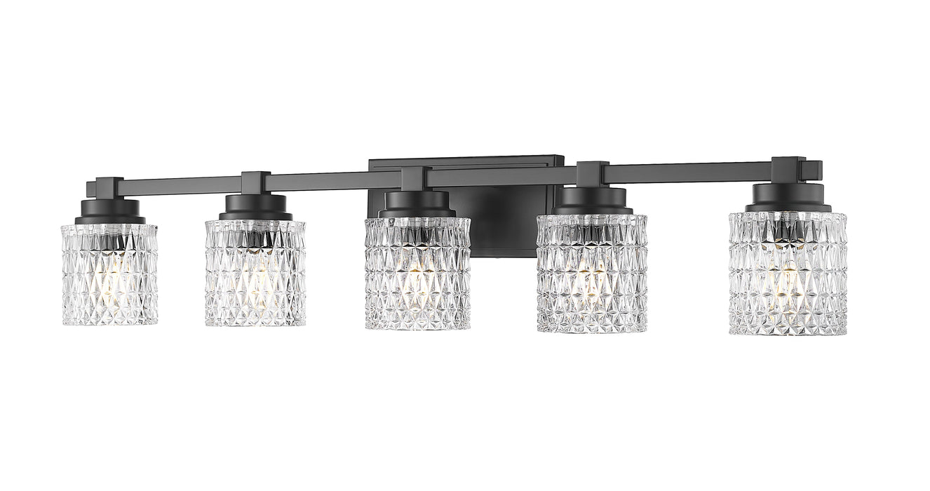 Vanity Light Z-Lite 6101-5V-MB Matte Black Jacqueline 5 Light Vanity Z-Lite