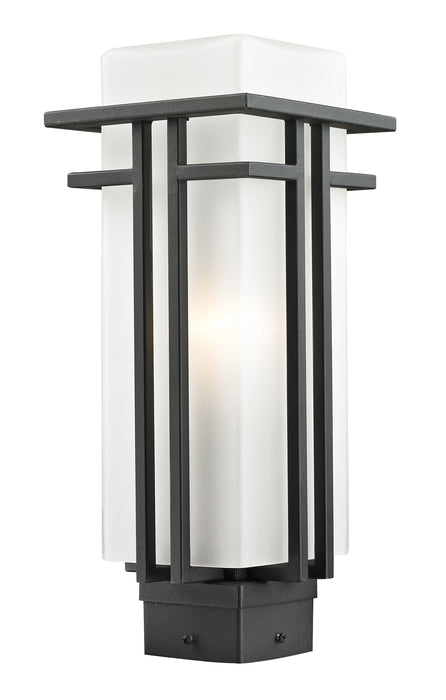 Outdoor Post Mount Fixture Z-Lite 549PHM-BK Black Abbey 1 Light Outdoor Post Mount Fixture Z-Lite