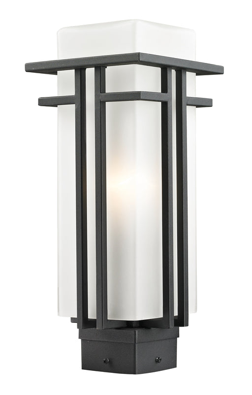 Outdoor Post Mount Fixture Z-Lite 549PHM-BK Black Abbey 1 Light Outdoor Post Mount Fixture Z-Lite
