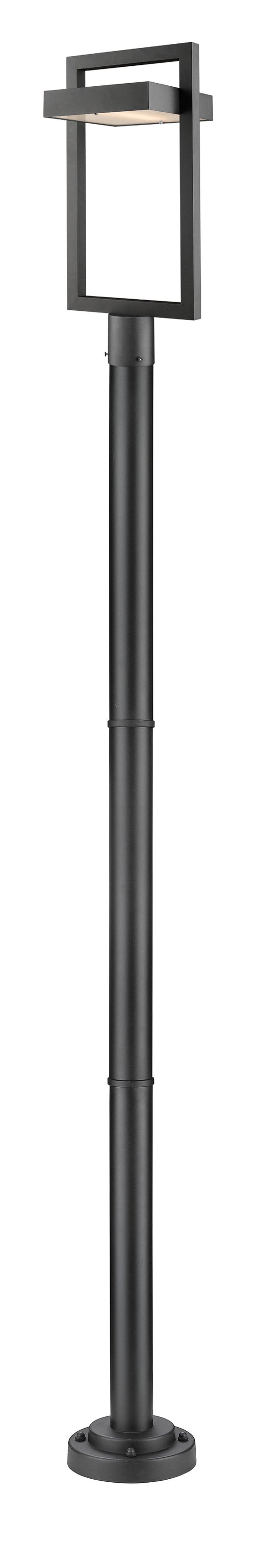 Outdoor Post Mounted Fixture Z-Lite 566PHBR-567P-BK-LED Black Luttrel 1 Light Outdoor Post Mounted Fixture Z-Lite