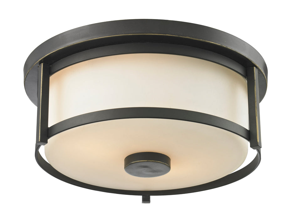 Flush Mount Z-Lite 413F11 Olde Bronze Savannah 2 Light Flush Mount Z-Lite
