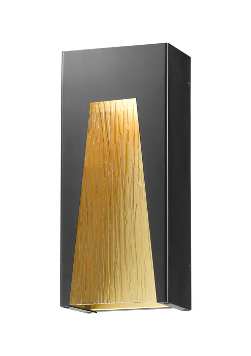 Outdoor Wall Light Z-Lite 561B-BK-GD-CSL-LED Black Gold Millenial 1 Light Outdoor Wall Light Z-Lite