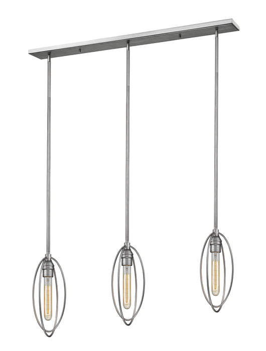 Linear Chandelier Z-Lite 3000-3B-OS Old Silver Persis 3 Light Linear Chandelier Z-Lite