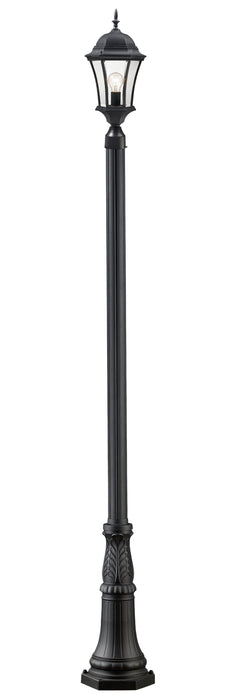 Outdoor Post Mounted Fixture Z-Lite 522PHM-518P-BK Black Wakefield 1 Light Outdoor Post Mounted Fixture Z-Lite