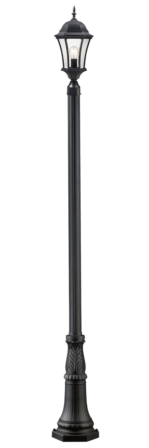 Outdoor Post Mounted Fixture Z-Lite 522PHM-518P-BK Black Wakefield 1 Light Outdoor Post Mounted Fixture Z-Lite