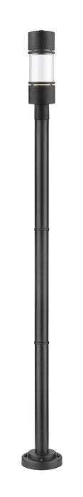 Outdoor Post Mounted Fixture Z-Lite 553PHB-567P-BK-LED Black Luminata 1 Light Outdoor Post Mounted Fixture Z-Lite