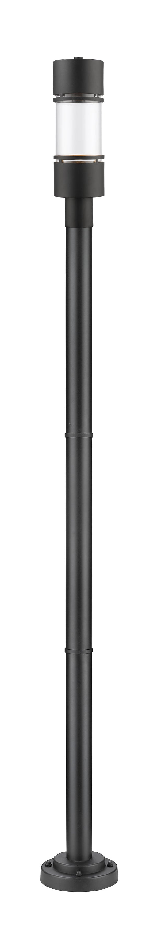 Outdoor Post Mounted Fixture Z-Lite 553PHB-567P-BK-LED Black Luminata 1 Light Outdoor Post Mounted Fixture Z-Lite