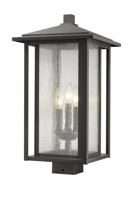 Outdoor Post Mount Fixture Z-Lite 554PHXLS-ORB Oil Rubbed Bronze Aspen 3 Light Outdoor Post Mount Fixture Z-Lite