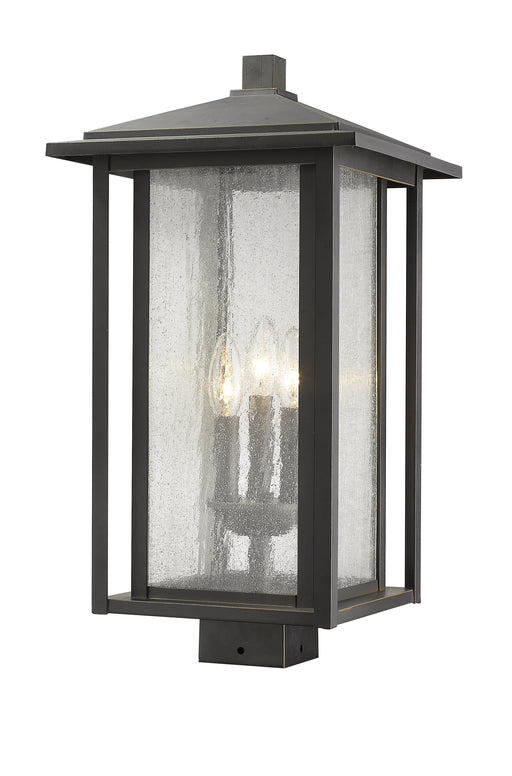 Outdoor Post Mount Fixture Z-Lite 554PHXLS-ORB Oil Rubbed Bronze Aspen 3 Light Outdoor Post Mount Fixture Z-Lite