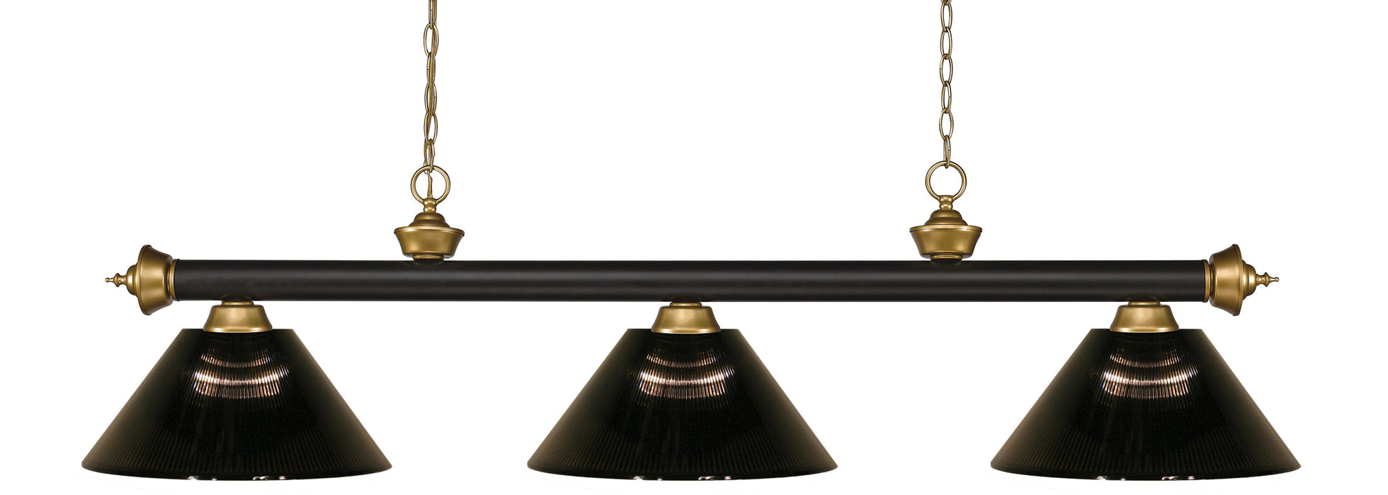 Billiard Z-Lite 200-3BRZ+SG-ARS Bronze + Satin Gold Riviera 3 Light Billiard Z-Lite