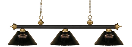 Billiard Z-Lite 200-3BRZ+SG-ARS Bronze + Satin Gold Riviera 3 Light Billiard Z-Lite