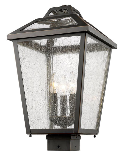 Outdoor Post Mount Fixture Z-Lite 539PHBS-ORB Oil Rubbed Bronze Bayland 3 Light Outdoor Post Mount Fixture Z-Lite