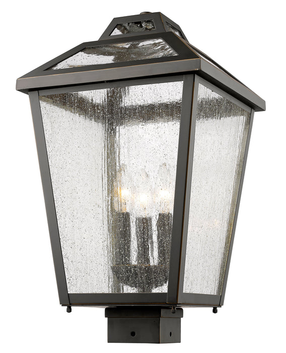 Outdoor Post Mount Fixture Z-Lite 539PHBS-ORB Oil Rubbed Bronze Bayland 3 Light Outdoor Post Mount Fixture Z-Lite