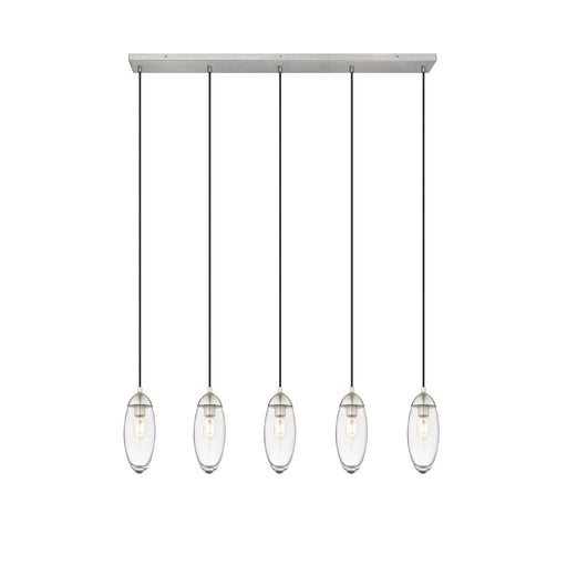 Linear Chandelier Z-Lite 651P-5L-BN Brushed Nickel Arden 5 Light Linear Chandelier Z-Lite