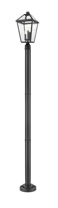 Outdoor Post Mounted Fixture Z-Lite 579PHBR-567P-BK Black Talbot 3 Light Outdoor Post Mounted Fixture Z-Lite