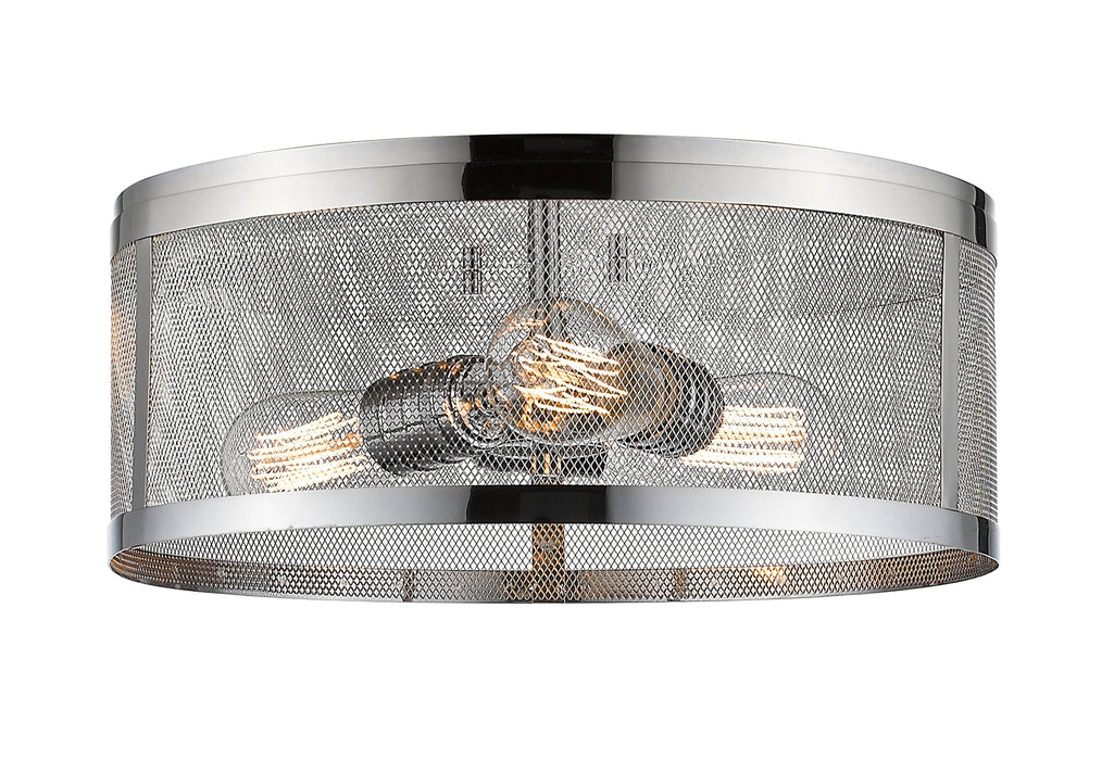 Flush Mount Z-Lite 331F14-CH Chrome Meshsmith 3 Light Flush Mount Z-Lite