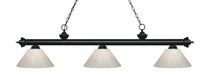 Billiard Z-Lite 200-3MB-PWH Matte Black Riviera 3 Light Billiard Z-Lite