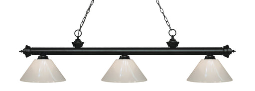 Billiard Z-Lite 200-3MB-PWH Matte Black Riviera 3 Light Billiard Z-Lite