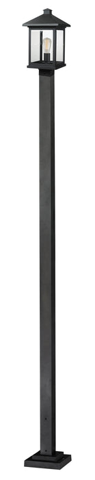 Outdoor Post Mounted Fixture Z-Lite 531PHBS-536P-BK Black Portland 1 Light Outdoor Post Mounted Fixture Z-Lite
