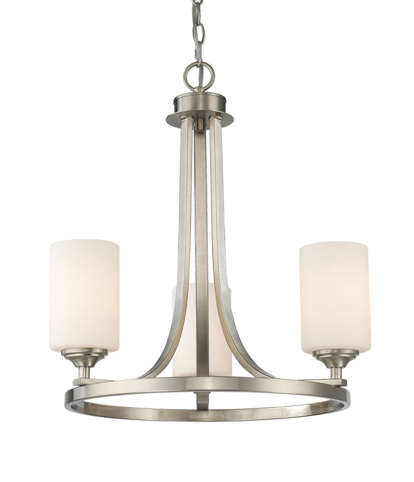 Chandelier Z-Lite 435-3BN Brushed Nickel Bordeaux 3 Light Chandelier Z-Lite