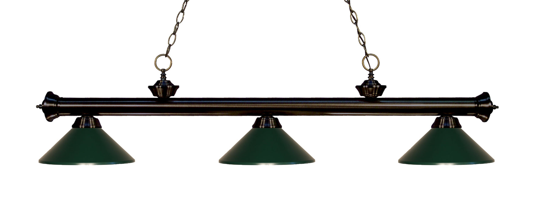 Billiard Z-Lite 200-3BRZ-MDG Bronze Riviera 3 Light Billiard Z-Lite