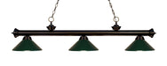 Billiard Z-Lite 200-3BRZ-MDG Bronze Riviera 3 Light Billiard Z-Lite