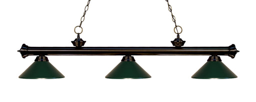 Billiard Z-Lite 200-3BRZ-MDG Bronze Riviera 3 Light Billiard Z-Lite