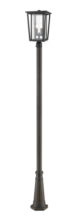 Outdoor Post Mounted Fixture Z-Lite 571PHBR-519P-ORB Oil Rubbed Bronze Seoul 2 Light Outdoor Post Mounted Fixture Z-Lite
