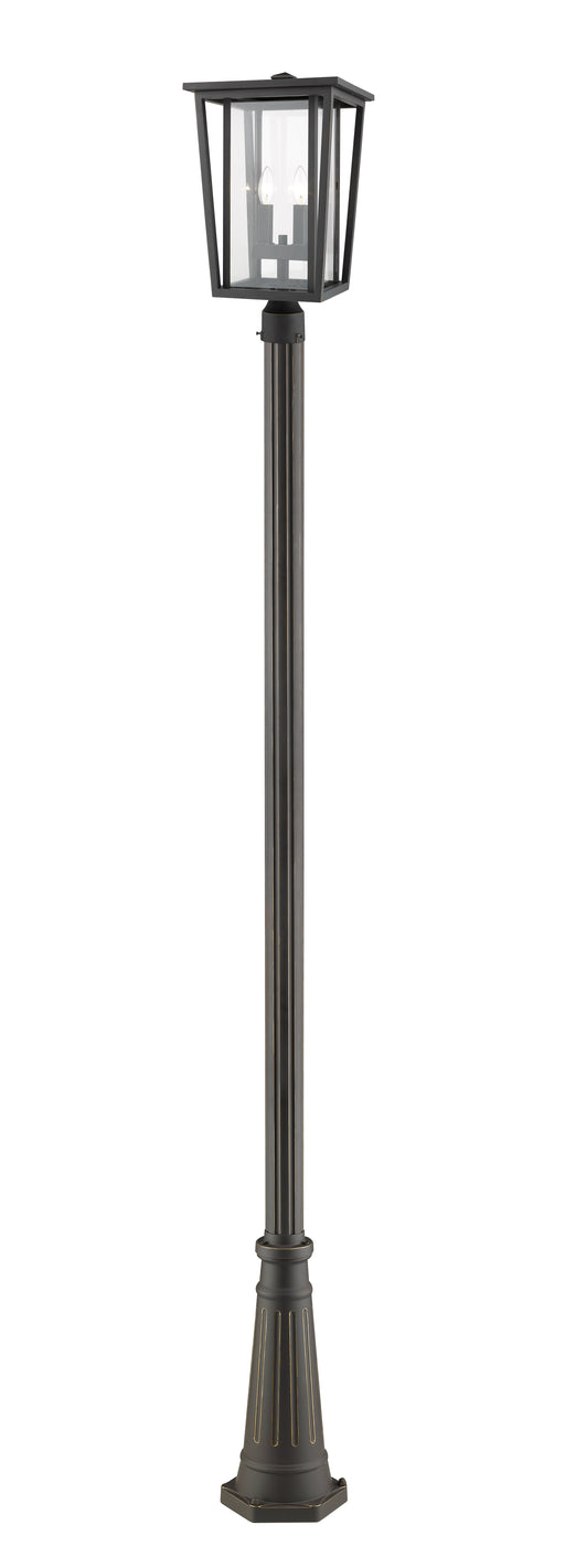 Outdoor Post Mounted Fixture Z-Lite 571PHBR-519P-ORB Oil Rubbed Bronze Seoul 2 Light Outdoor Post Mounted Fixture Z-Lite