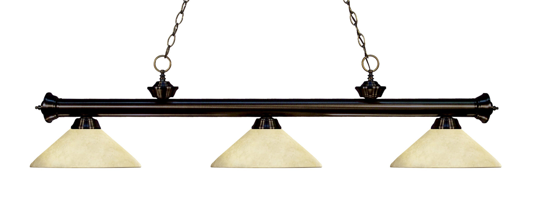 Billiard Z-Lite 200-3BRZ-AGM14 Bronze Riviera 3 Light Billiard Z-Lite