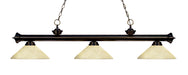 Billiard Z-Lite 200-3BRZ-AGM14 Bronze Riviera 3 Light Billiard Z-Lite