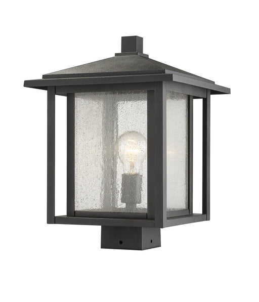 Outdoor Post Mount Fixture Z-Lite 554PHBS-BK Black Aspen 1 Light Outdoor Post Mount Fixture Z-Lite
