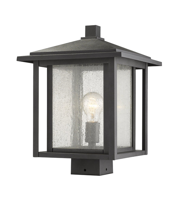 Outdoor Post Mount Fixture Z-Lite 554PHBS-BK Black Aspen 1 Light Outdoor Post Mount Fixture Z-Lite