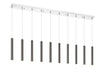 Linear Chandelier Z-Lite 917MP12PBL-LED-10LCH Chrome Forest 10 Light Linear Chandelier Z-Lite