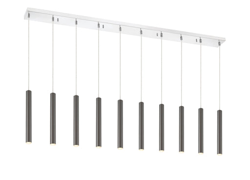 Linear Chandelier Z-Lite 917MP12PBL-LED-10LCH Chrome Forest 10 Light Linear Chandelier Z-Lite