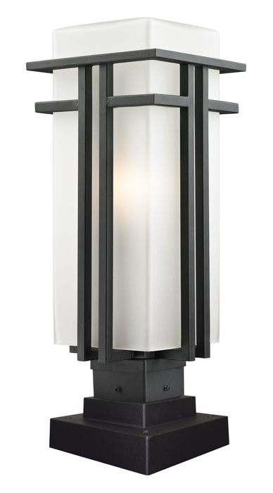 Outdoor Pier Mounted Fixture Z-Lite 549PHB-SQPM-BK Black Abbey 1 Light Outdoor Pier Mounted Fixture Z-Lite