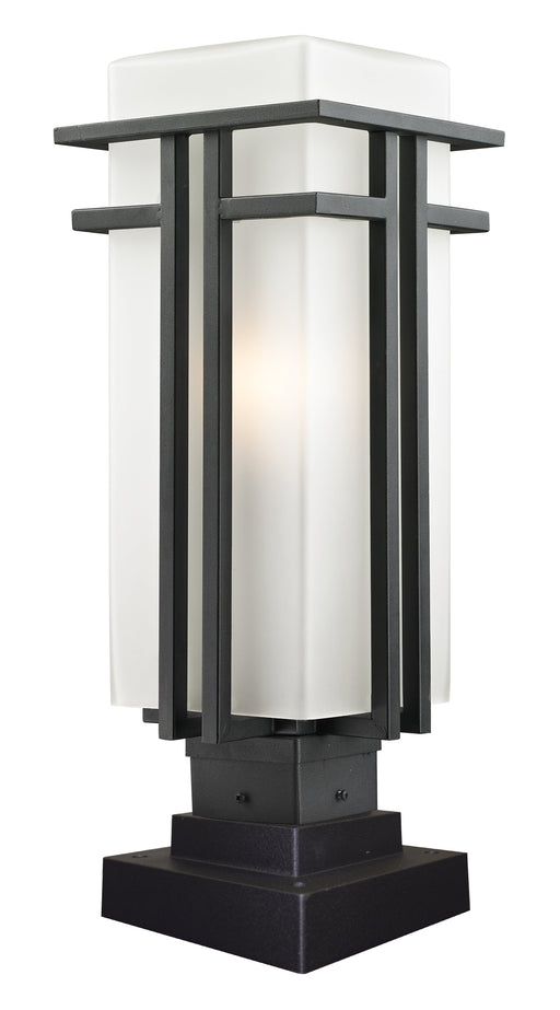 Outdoor Pier Mounted Fixture Z-Lite 549PHB-SQPM-BK Black Abbey 1 Light Outdoor Pier Mounted Fixture Z-Lite
