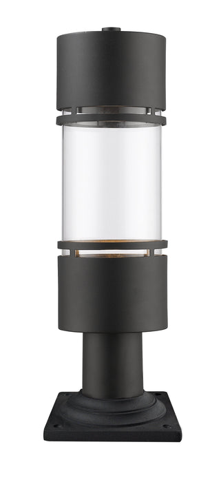 Outdoor Pier Mounted Fixture Z-Lite 553PHB-533PM-BK-LED Black Luminata 1 Light Outdoor Pier Mounted Fixture Z-Lite
