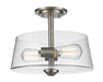 Semi Flush Mount Z-Lite 428SF2-BN Brushed Nickel Annora 2 Light Semi Flush Mount Z-Lite